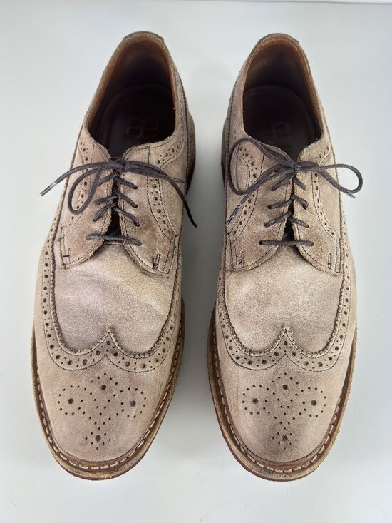 Allen Edmonds Shannon Drive Men\'s Dress Shoes Oxford Wingtip Tan US 11 D main image 8